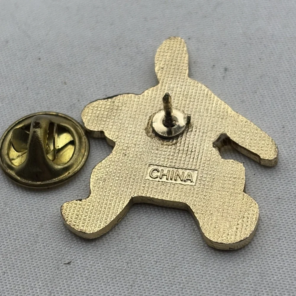Dalmatian Dog Puppy Stuffed Animal Lapel Hat Pin Gold Tone Enamel Spotted Puppy